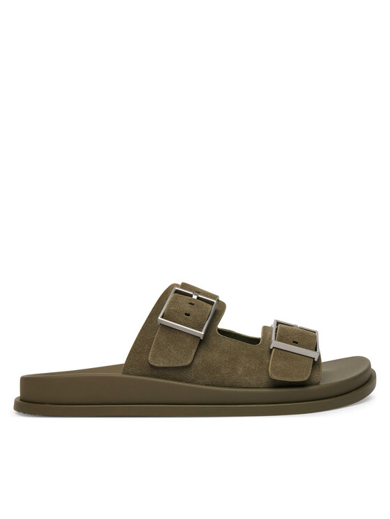 Calvin Klein Chanclas Calvin Klein City Sandal Buckle Suede HW0HW03130 Verde