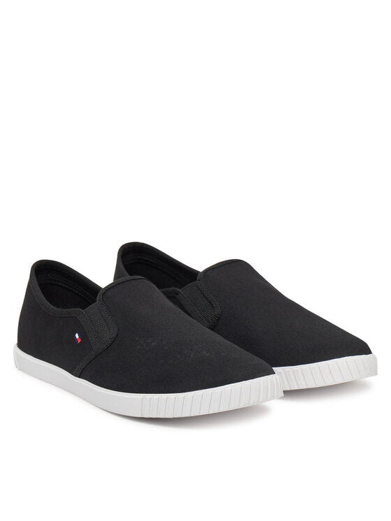 Tommy Hilfiger Tenisky Tommy Hilfiger Canvas Slip-On Sneaker FW0FW08640 Čierna