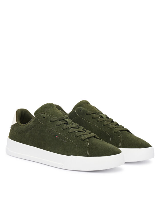 Tommy Hilfiger Snīkeri Tommy Hilfiger Th Court Core Suede FM0FM05716 Zaļš