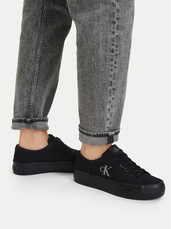 Calvin Klein Αθλητικά Calvin Klein Vulc Flatform Low Canvas Mg YW0YW01763 Μαύρο