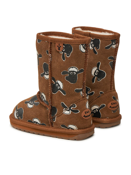 EMU Australia Cizme de zăpadă EMU Australia Shaun The Sheep Print K13107 Maro