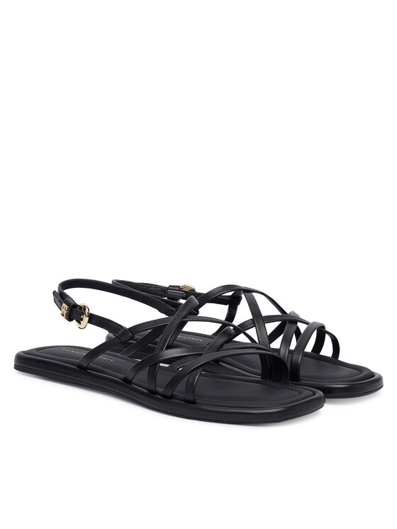 Tommy Hilfiger Szandál Tommy Hilfiger Flat Strappy FW0FW09220 Fekete