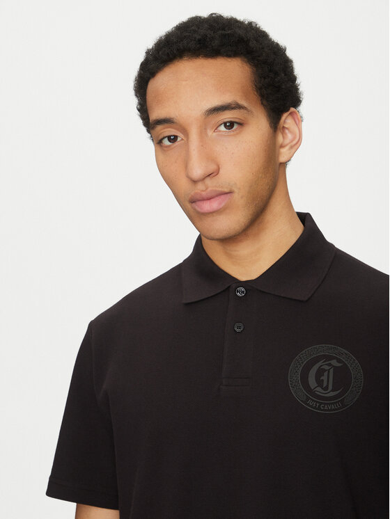 Just Cavalli Just Cavalli Поло 78OAGT01 Чорний Regular Fit