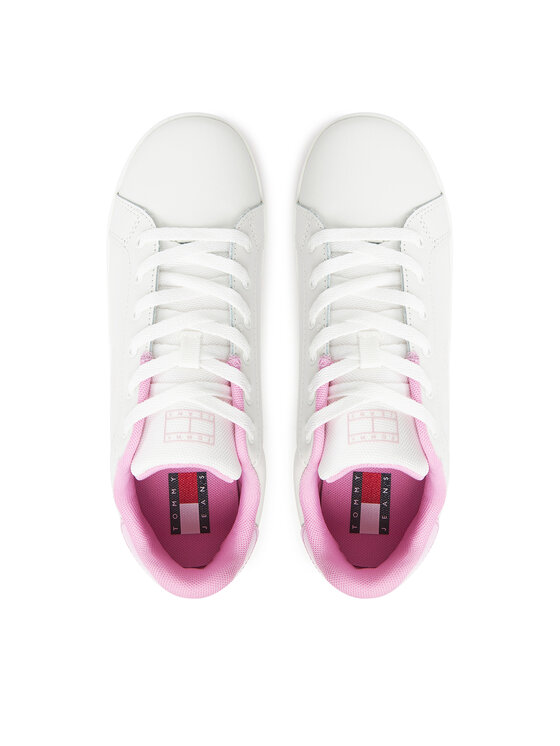 Tommy Jeans Laisvalaikio batai Tommy Jeans Tjw Flatform Patent Sneaker EN0EN02864 Écru