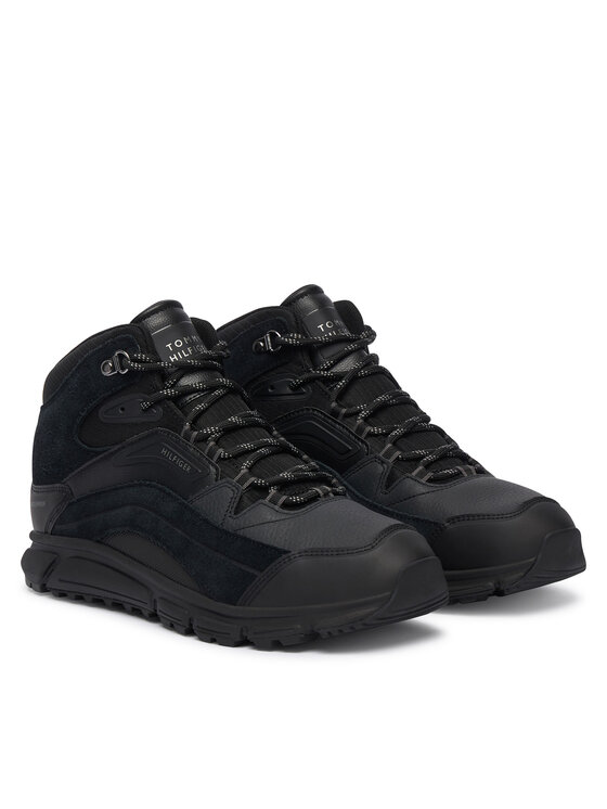 Tommy Hilfiger Trapery Tommy Hilfiger Hilfiger Wp Mix Chukka Runner FM0FM06022 Czarny
