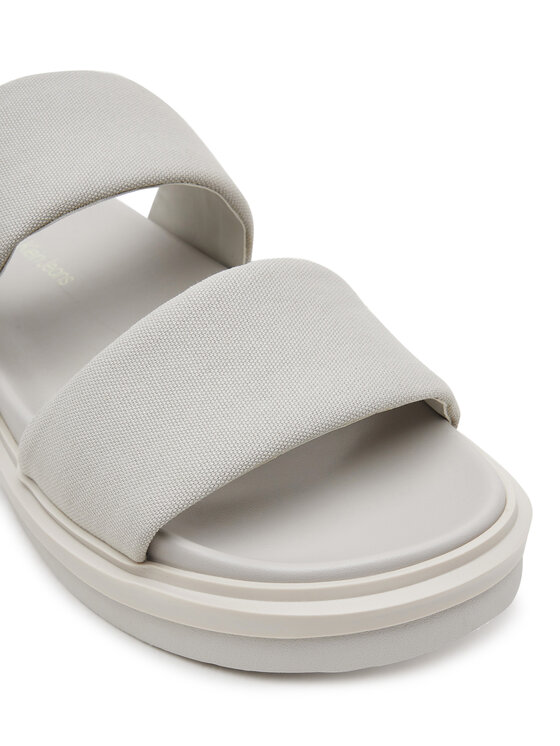 Calvin Klein Jeans Natikači Calvin Klein Jeans Flat Molded Dbl Bar Sandal Cv YM0YM01222 Siva