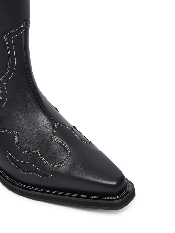 Tommy Jeans Kovboju apavi Tommy Jeans Archive Cowboy Boot Leather EN0EN03046 Melns