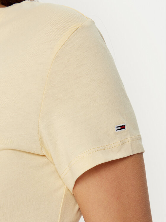 Tommy Jeans Tommy Jeans Majica DW0DW19447 Rumena Slim Fit