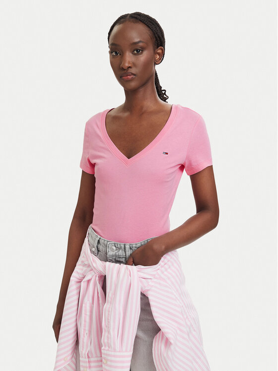 Tommy Jeans Tommy Jeans Camiseta DW0DW20458 Rosa claro Slim Fit