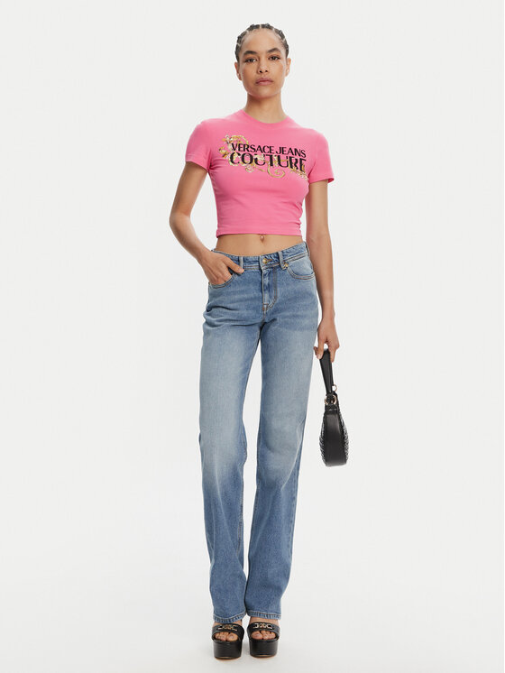 Versace Jeans Couture Versace Jeans Couture Футболка 78HAHC05 Рожевий Slim Fit