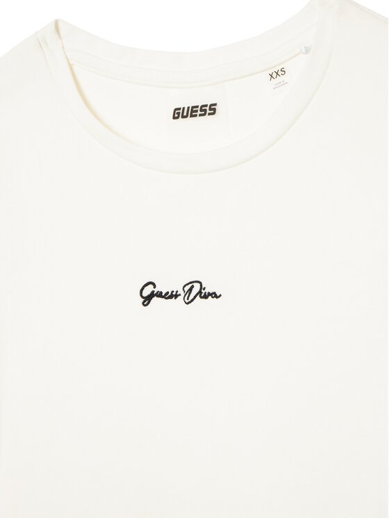 Guess Guess Marškinėliai V6YI01 K4258 Kreminė Slim Fit