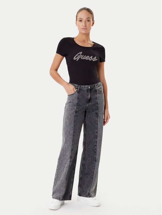 Guess Guess Футболка W5YI16 J1314 Чорний Regular Fit