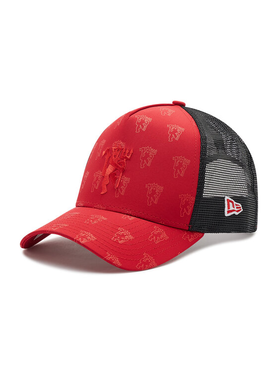 New Era Czapka z daszkiem New Era Manchester United All Over Print A-Frame Trucker 60221463 Czerwony