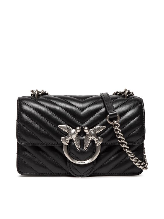 PINKO Rankinė Pinko Love Mini Icon Chevron 2 Dc AI 22-23 PLTT 1P22UL A03Z Juoda