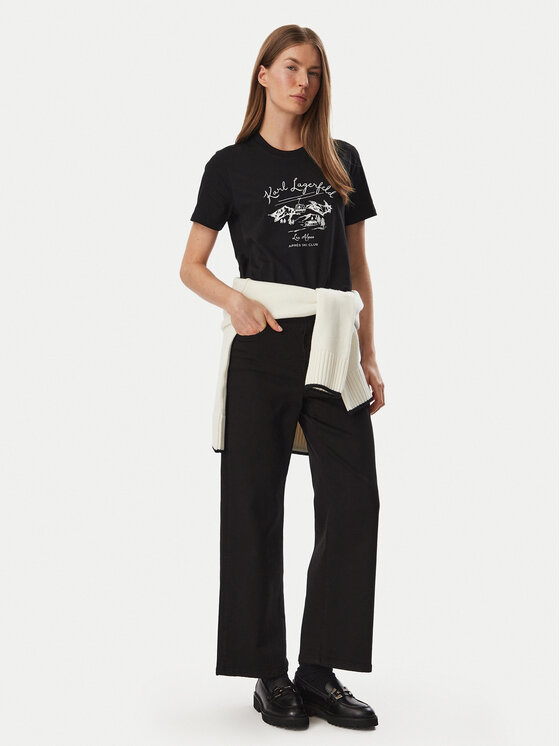 KARL LAGERFELD KARL LAGERFELD Camiseta Apres B4W17039 Negro Regular Fit