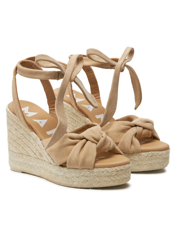 Manebi Еспадрильї Manebi Hamptons Wedge Espadrilles With Knot M 1.1 WS Бежевий