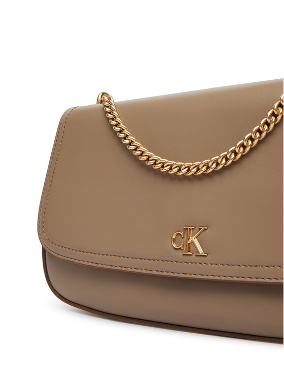 Calvin Klein Дамска чанта Calvin Klein Ck Convertible Chain Medium Bag LV04F3171G Бежов