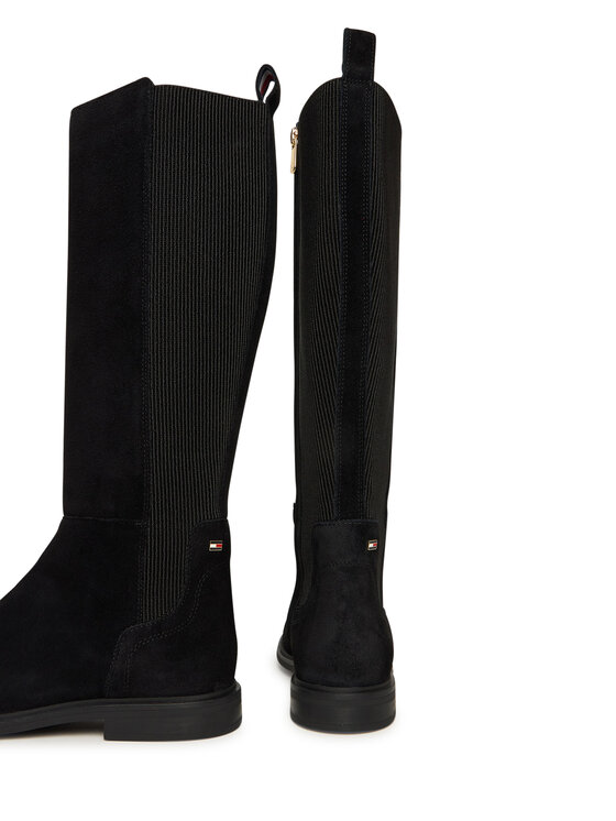 Tommy Hilfiger Kozačky Tommy Hilfiger Flag FW0FW08779 Černá