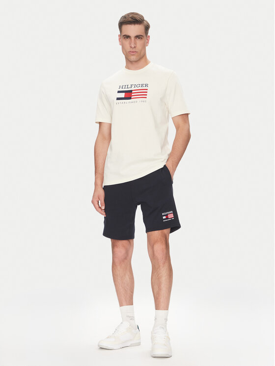 Tommy Hilfiger Tommy Hilfiger Camiseta American Monotype MW0MW39843 Écru Regular Fit