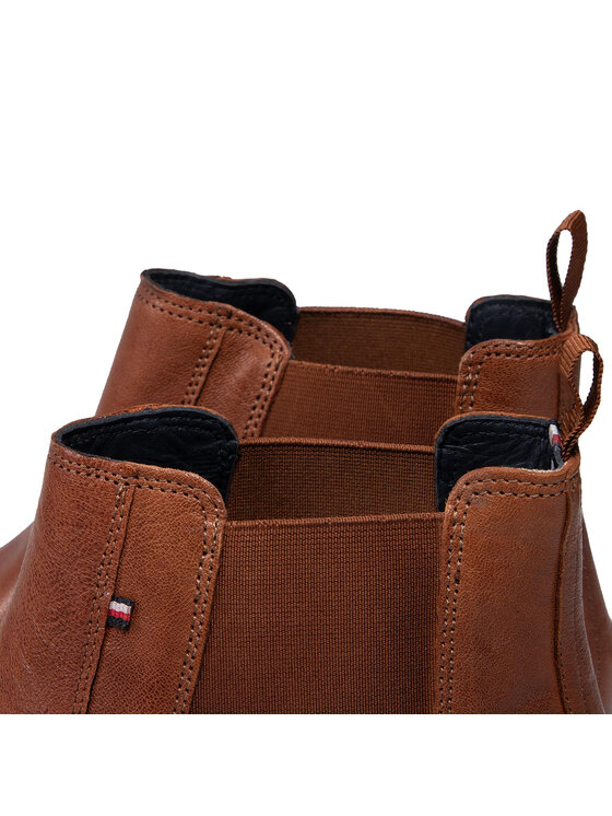 Tommy Hilfiger Bokacsizma Tommy Hilfiger Signature Hilfiger Lth Chelsea FM0FM03782 Barna