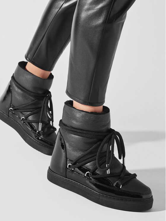 Inuikii Sniega zābaki Inuikii Gloss Wedge 75203-007 Melns