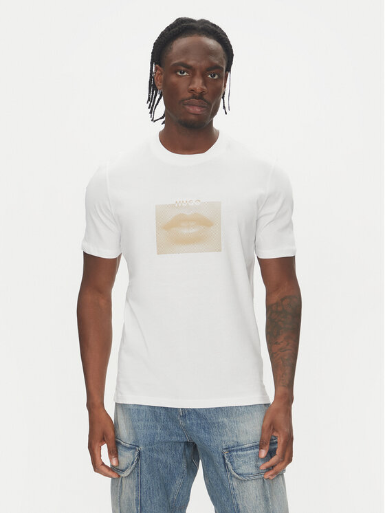 HUGO HUGO Футболка Deterni 50544496 Білий Regular Fit
