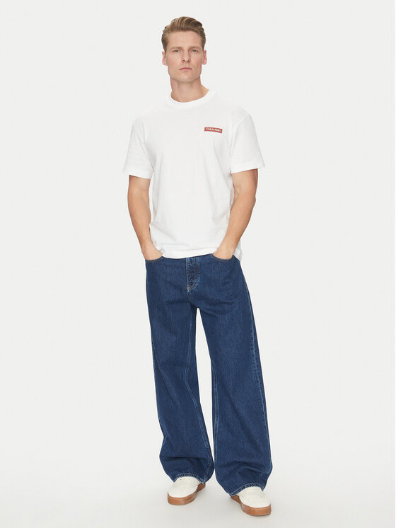 Calvin Klein Calvin Klein T-shirt Overlay Print K10K114158 Bijela Regular Fit