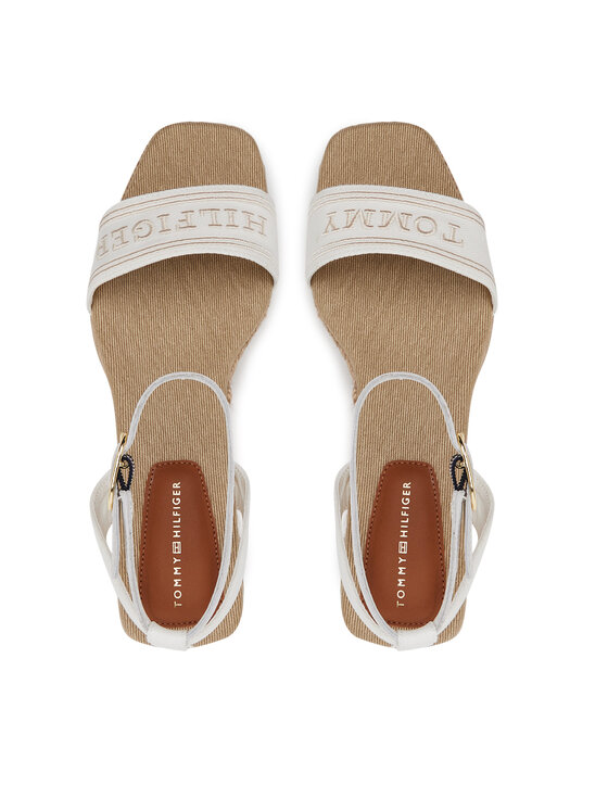 Tommy Hilfiger Espadrile Tommy Hilfiger Tommy Hilfiger Espad Mid Wedge FW0FW08805 Écru