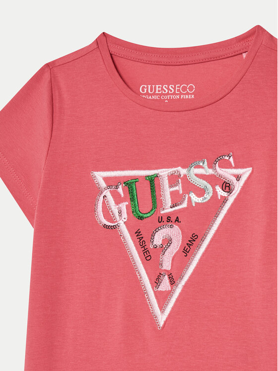 Guess Guess Marškinėliai K5RI16 K6YW4 Rožinė Regular Fit