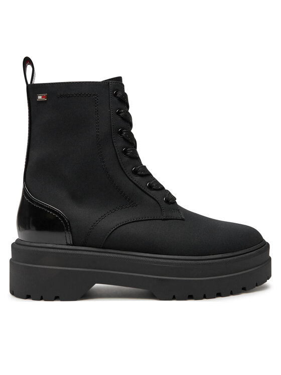 Tommy Hilfiger Ορειβατικά παπούτσια Tommy Hilfiger Flag Ventile Lace Up Boot FW0FW08287 Μαύρο