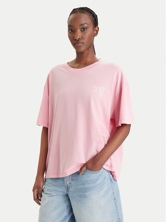 Roxy Roxy Camiseta Talloversize Washed ERJZT06081 Rosa Oversize