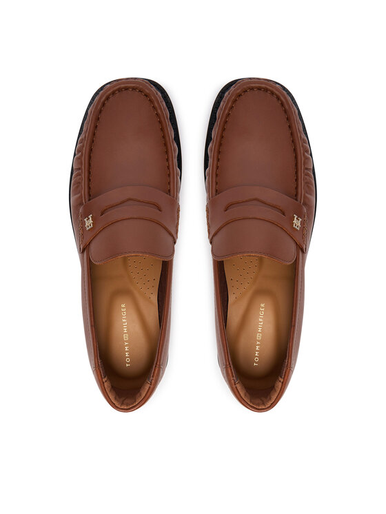 Tommy Hilfiger Мокасини Tommy Hilfiger Th Square Toe Leather Loafer FW0FW08977 Кафяв