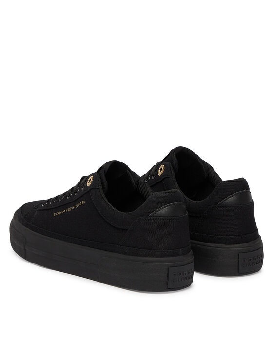 Tommy Hilfiger Sneakersy Tommy Hilfiger Th Foxing Platform Canvas FW0FW09480 Czarny