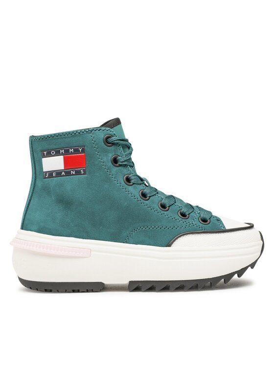 Tommy Jeans Αθλητικά Tommy Jeans Nubuck Mid Run Cleat EN0EN01982 Πράσινο