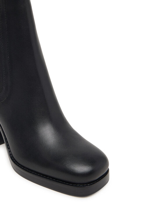 Tommy Hilfiger Īsie zābaki Tommy Hilfiger Ltr Square Toe Heel Chelsea Boot FW0FW09555 Melns