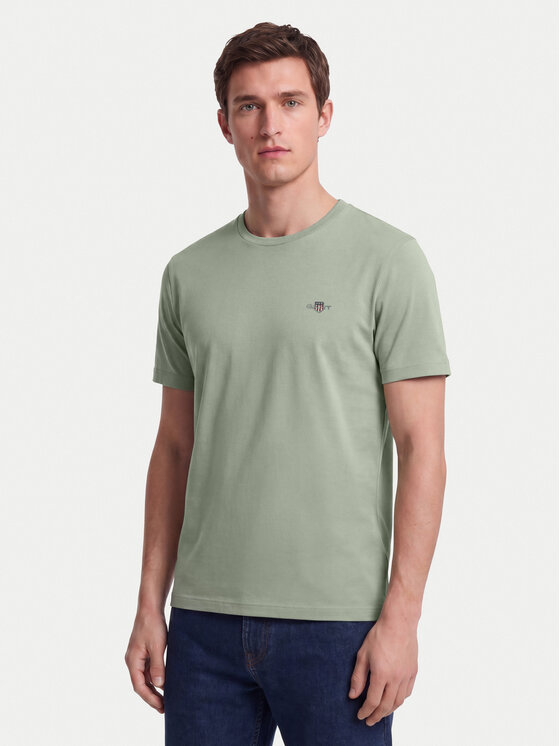 Gant Gant Póló Shield 2003184 Világoszöld Regular Fit