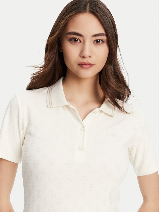 Guess Guess Поло V5YP01 KCX12 Кремовий Regular Fit