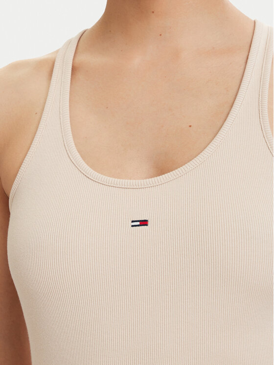 Tommy Jeans Tommy Jeans Top Racerback DW0DW22264 Beige claro Slim Fit