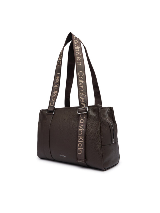 Calvin Klein Borsetta Calvin Klein Webbing Adj Strap Tote LV04F3644G Marrone