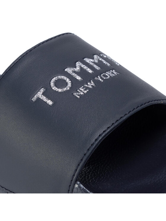 Tommy Hilfiger Şlapi Tommy Hilfiger Th Glitter Pool Slide FW0FW04982 Bleumarin