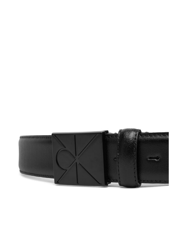 Calvin Klein Pasek Męski Calvin Klein Emblem Plaque Smooth 35Mm LV04D7046G Czarny