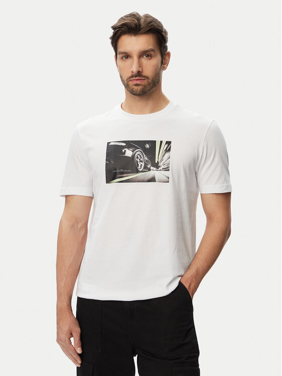 BOSS BOSS Camiseta Te Motors 50566627 Blanco Regular Fit