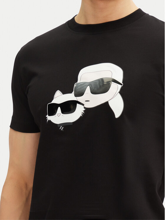KARL LAGERFELD KARL LAGERFELD Marškinėliai 755061 552241 Juoda Regular Fit