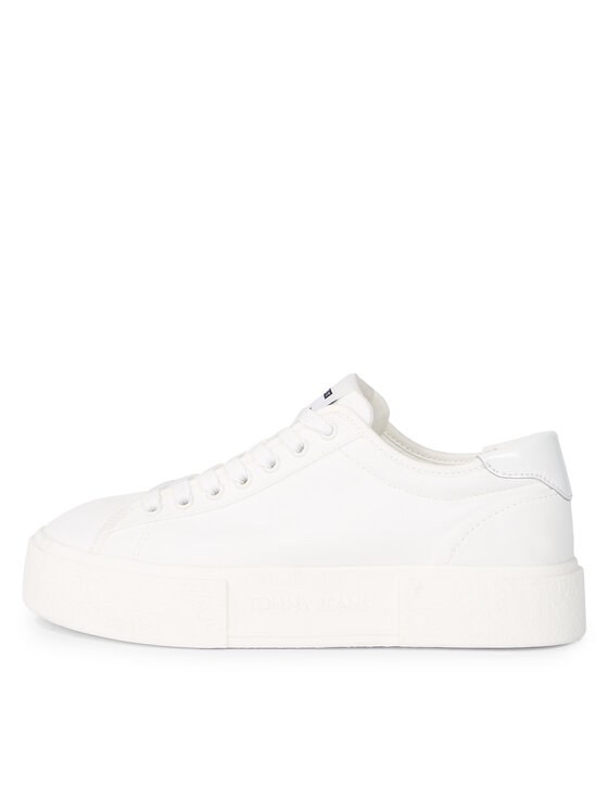Tommy Jeans Laisvalaikio batai Tommy Jeans Tjw Foxing Flatform Sneaker EN0EN02480 Balta