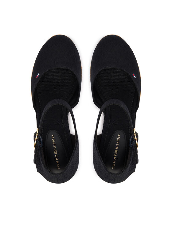 Tommy Hilfiger Еспадрили Tommy Hilfiger Mid Wedge Espad Closed Toe FW0FW09233 Черен