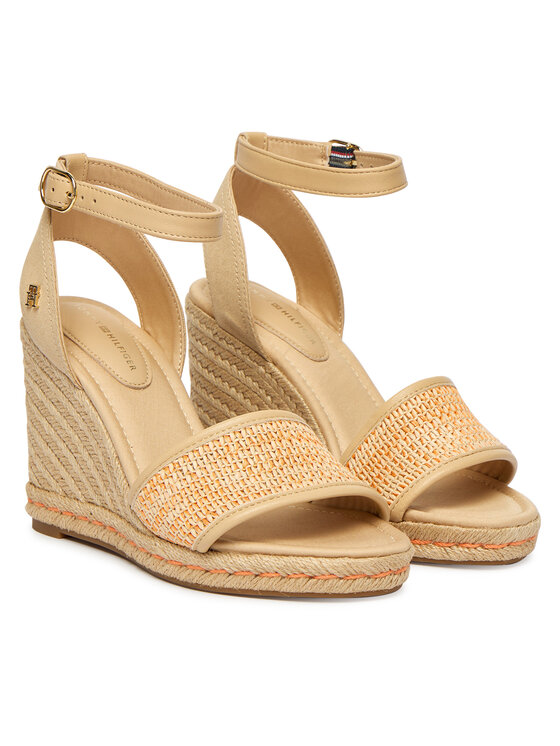 Tommy Hilfiger Espadrilky Tommy Hilfiger High Wedge Espad FW0FW09471 Svetlo béžová