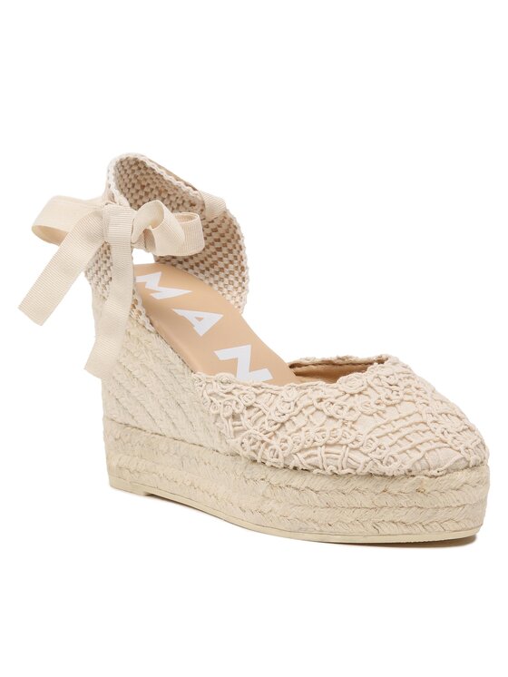 Manebi Еспадрили Manebi Wedge Espadrilles G 4.3 WV Бежов