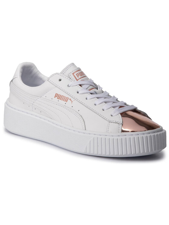 Puma Сникърси Puma Basket Platform Metallic 366169 03 Бял