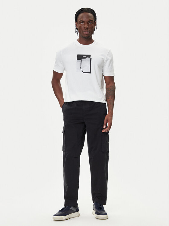 BOSS BOSS Camiseta Te_Brokenice 50554640 Blanco Regular Fit