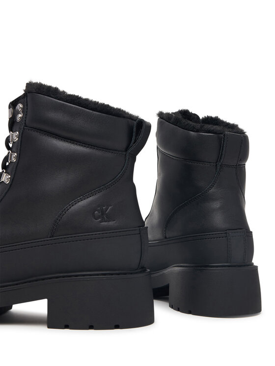 Calvin Klein Botines planos Calvin Klein Chunky Hiking Lup Boot Lth Wl Em HW0HW03204 Negro